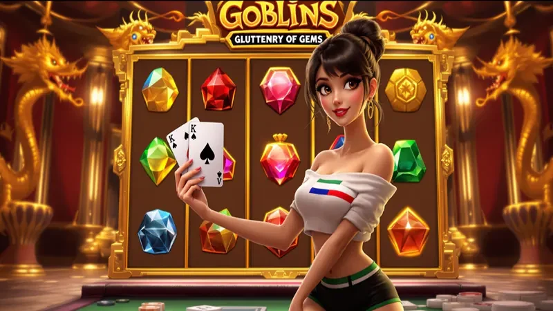 หน้าจอเกมสล็อตที่แสดงสัญลักษณ์และวงล้อ